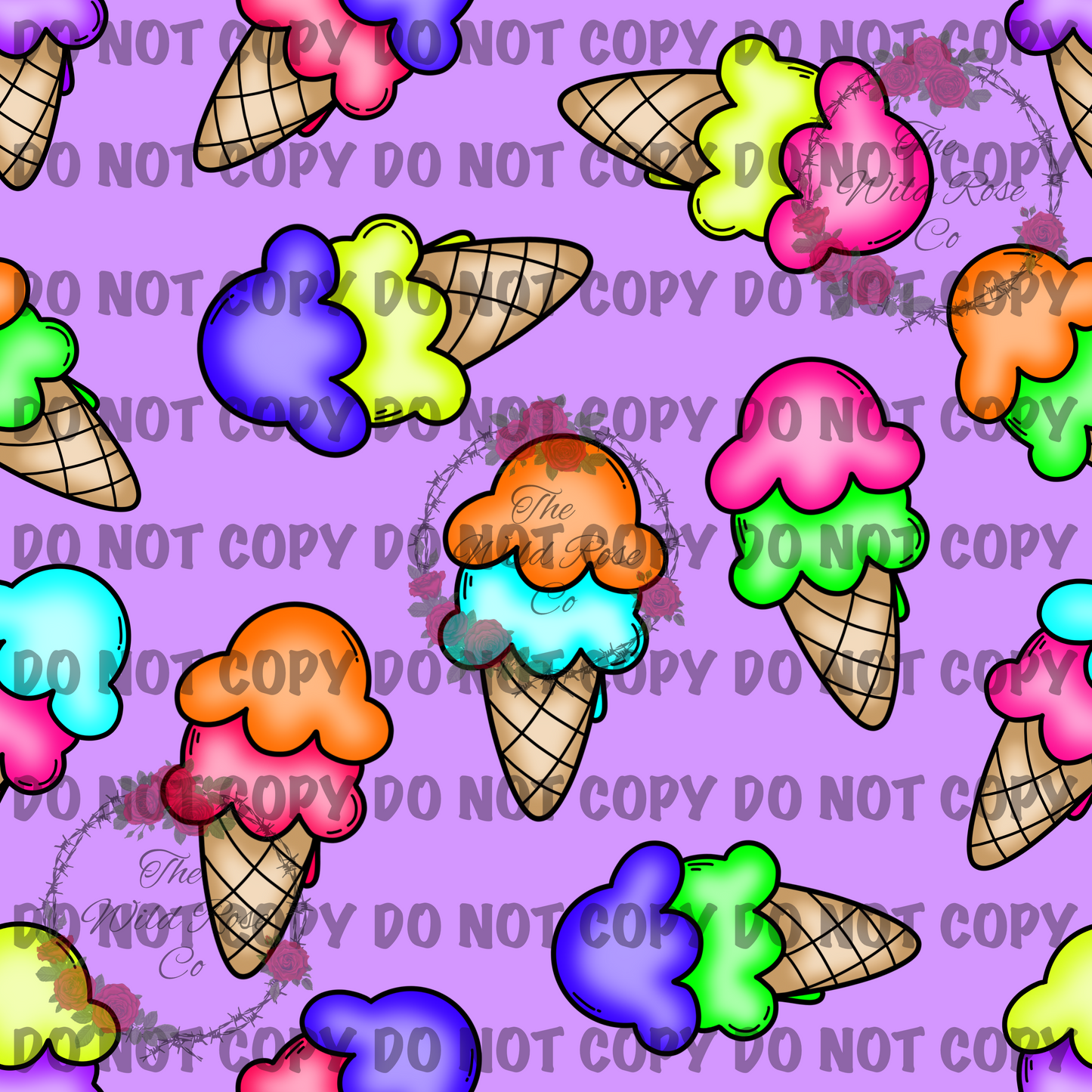 Neon Ice Cream Cones