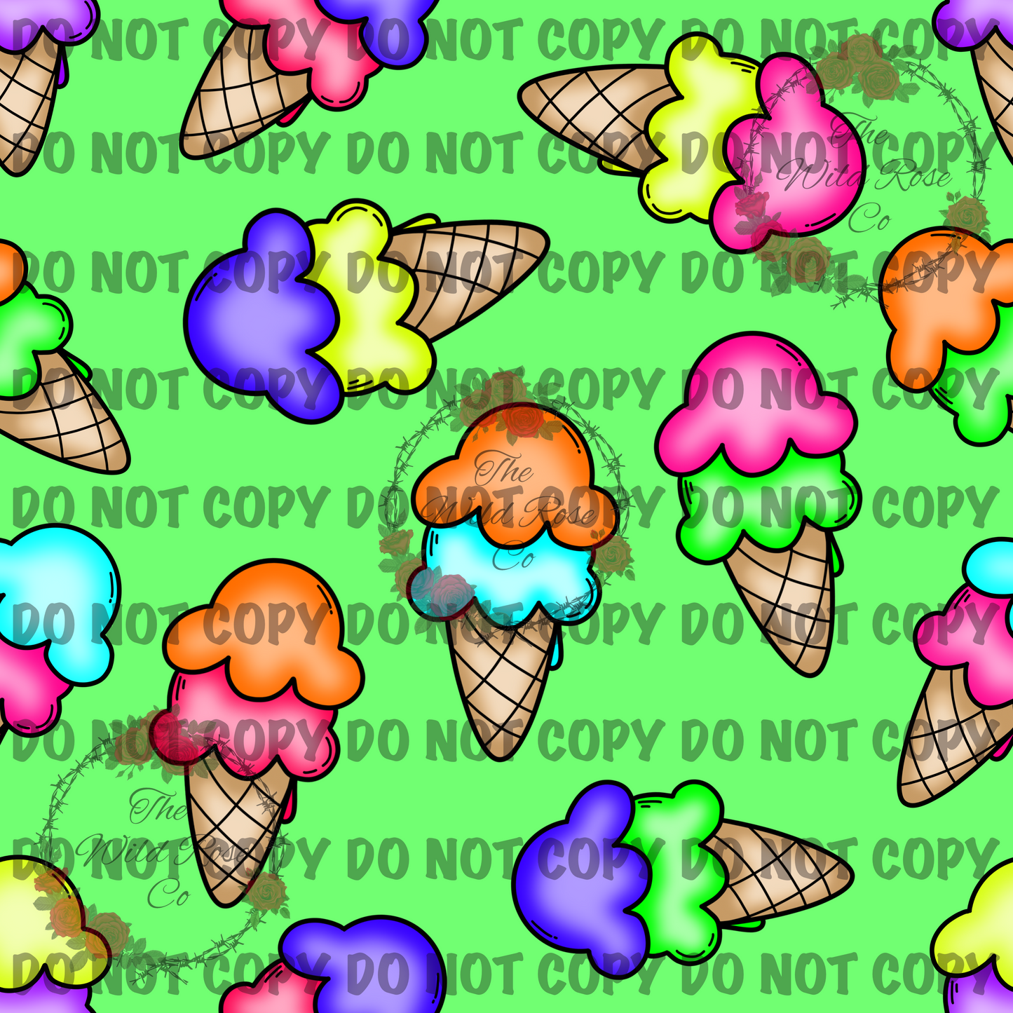 Neon Ice Cream Cones