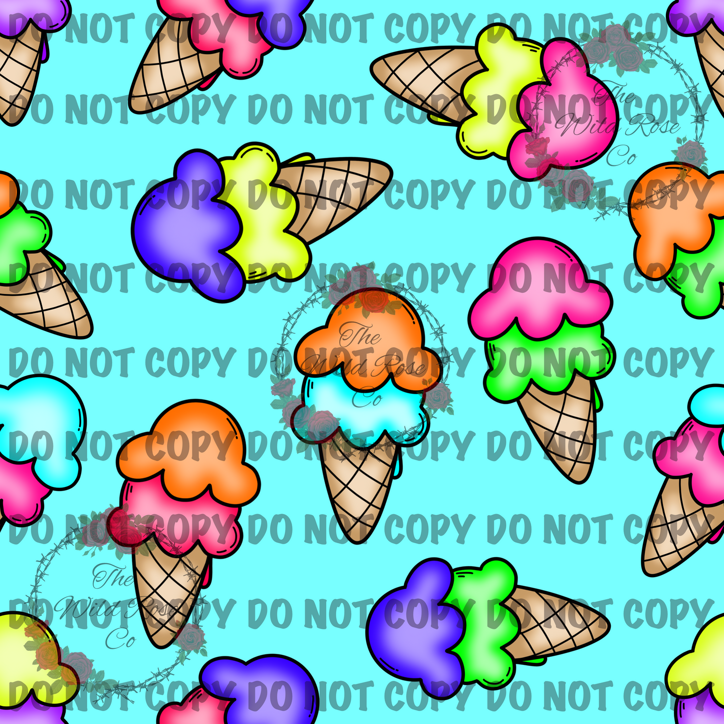 Neon Ice Cream Cones