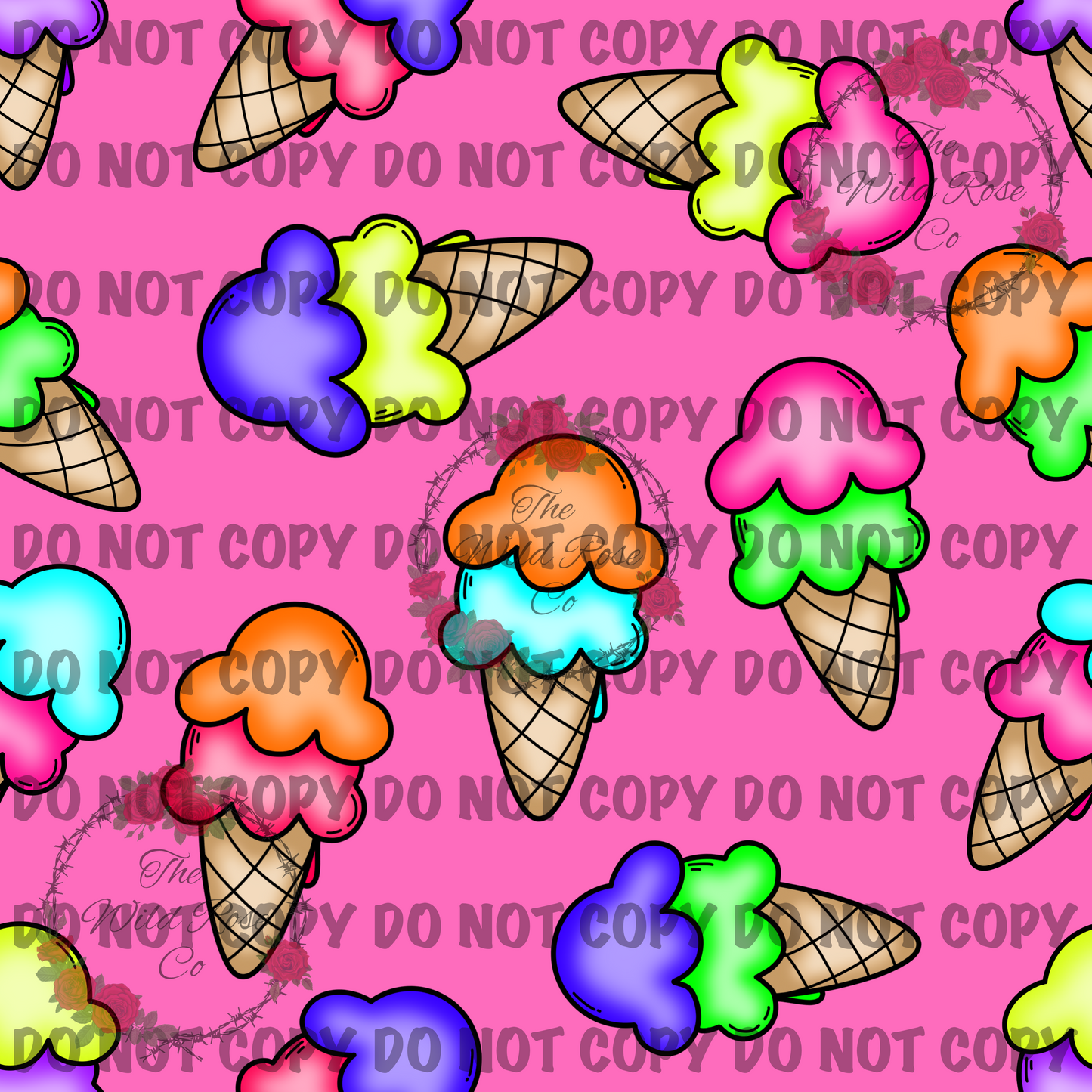 Neon Ice Cream Cones