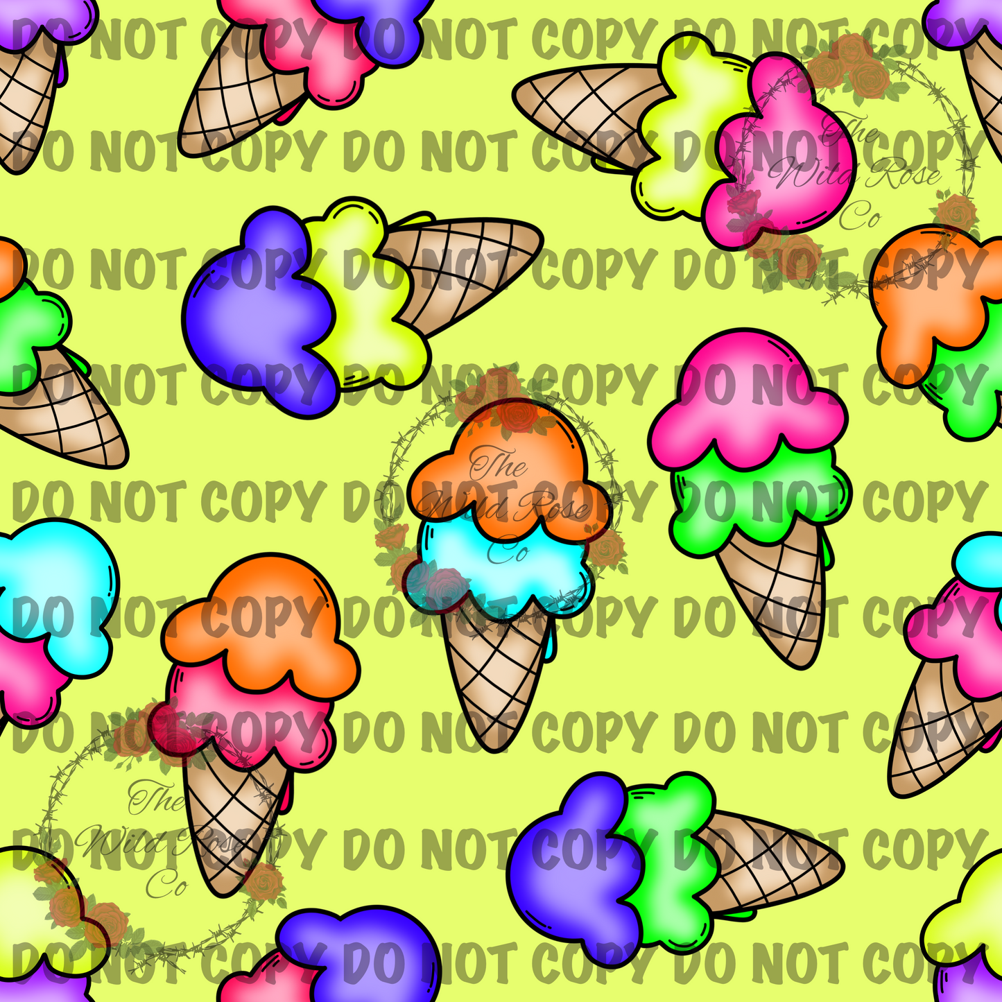 Neon Ice Cream Cones