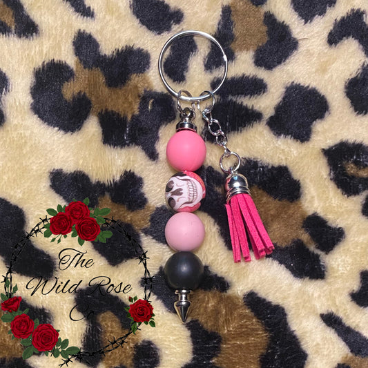 Floral Skull Mini Keychain